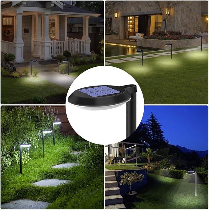 4-Pack Solar Pathway Lights, Waterproof LED Garden Lights
