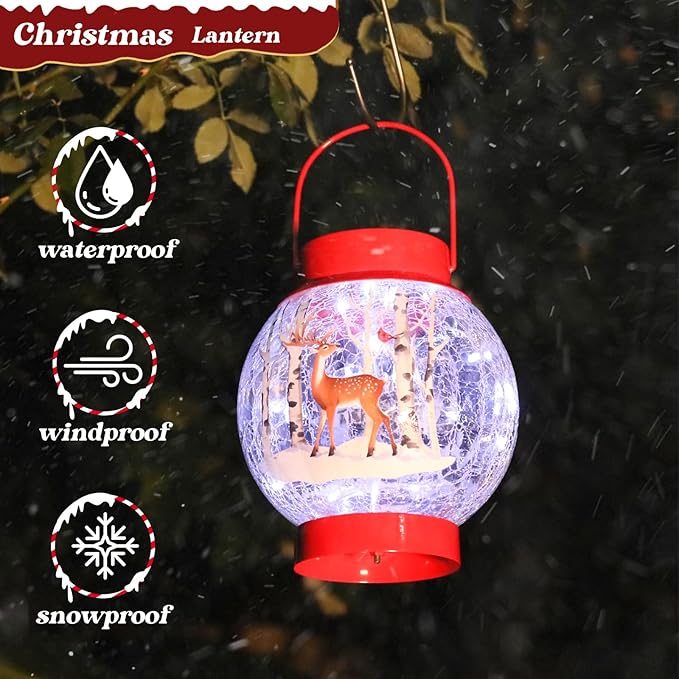 Solar Cardinal Lanterns, Outdoor Hanging LED Decor