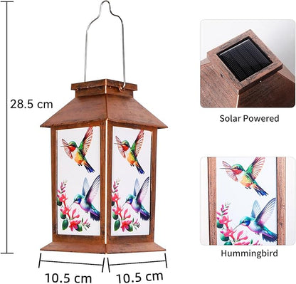 JOBOSI Solar Lantern Hummingbird, Portable Decorative Gift, Solar Light, Gifts for Mom, Women, Grandma, Garden Yard Lawn Decoration, Christmas and New Year Gift