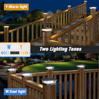 12-Pack Cool White Patio Post Cap Lights, Solar LED