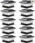 10-Pack 4-Mode Cool White Fence Post Cap Lights, Solar LED