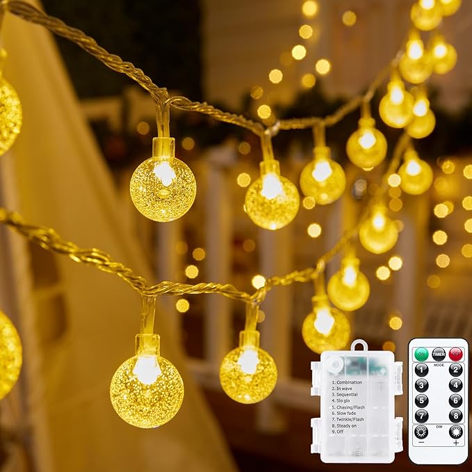 Warm White Porch String Lights, 17ft Weatherproof LED