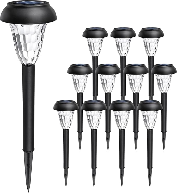 Solar Garden Path Lights 12-Pack, Waterproof