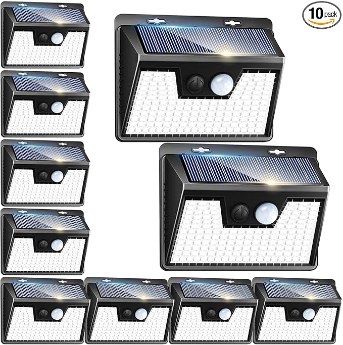 Sleek Solar Yard Lights 10-Pack, Motion Sensor LED