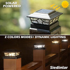 4-Pack Solar Post Cap Lights, 4-Mode Warm White Waterproof