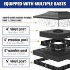 Warm White Solar Fence Post Caps 12-Pack, Yard LED