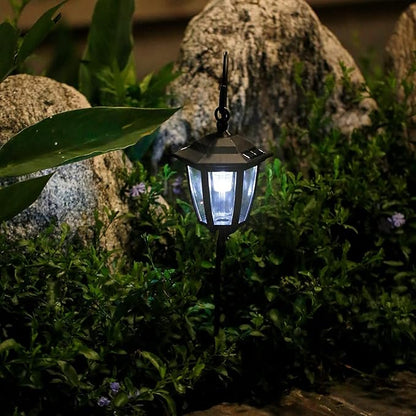Viewsun 34 Inch Hanging Solar Lights, Shepherd Hook Lights with 2 Shepherd Hooks Waterproof Outdoor Decorative Solar Lantern Lights for Garden Decor, Patio, Backyard, Pathway, 4 Pack