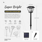 Black Solar Path Lights, Outdoor Yard LED