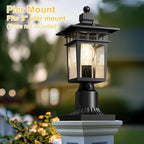 Outdoor Pole Lantern, Black Weatherproof Post Light