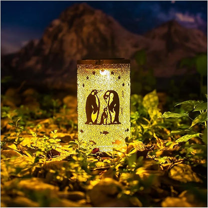 Penguin Solar Lanterns Outdoor Waterproof Hanging Solar Lights Penguin Gifts for Women Men Metal Decorative LED Lanterns for Garden Decor,Yard,Patio,Lawn,Tabletop,Pathway