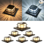 6-Pack Solar Post Cap Lights for Yard, LED