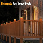 12-Pack Solar Deck Post Lights, Outdoor LED Caps