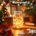 2-Pack 66ft Christmas LED String Lights, Waterproof Timer Lights