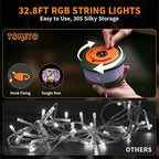 8ft RGB Outdoor Edison String Lights, Weatherproof