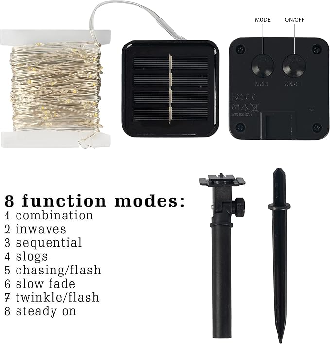 Dazzle Bright 2 Pack Solar String Lights Outdoor, Total 80FT 240LED Solar Powered Waterproof Fairy Lights 8 Modes, Copper Wire Lights for Christmas Patio Party Tree Yard Decoration (Multi-Colored)