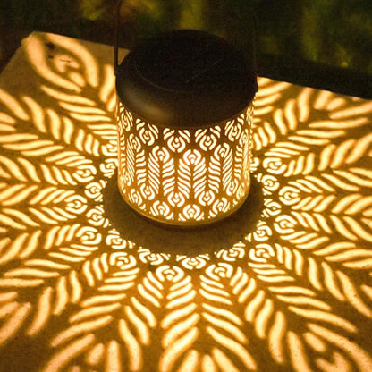 LeiDrail Solar Lantern Outdoor Hanging Lanterns Garden Metal Decorative Light Warm White LED Waterproof Landscape Lighting for Table Pathway Party Yard - 2 Pack