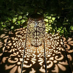 2-Pack Hanging Solar Backyard Lanterns, Metal Waterproof LED