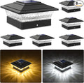 Cool White Solar Fence Post Caps 6-Pack, Patio LED