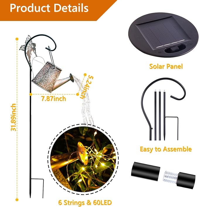 Solar Courtyard Lanterns, Porch Hanging LED Decor