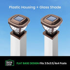 Solar Post Cap Lights, Bronze Waterproof