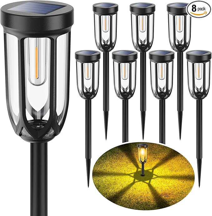 8-Pack Solar Path Lights, Outdoor Yard LED