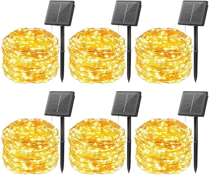 6-Pack Christmas String Lights, 198ft 600 LED Waterproof Twinkle Lights