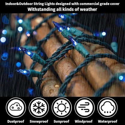 20ft Christmas LED String Lights, Waterproof Timer Lights