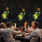 2-Pack Frog Solar Hanging Lantern, Outdoor Pendant