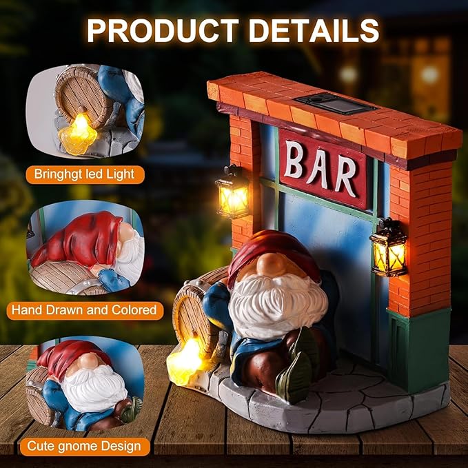 Solar Gnome Statue Light, Yard Decor
