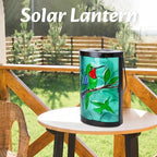 Hummingbird Solar Lantern Set, Metal Porch Lighting