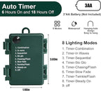 2-Pack 16ft Christmas LED String Lights, Waterproof Timer Lights