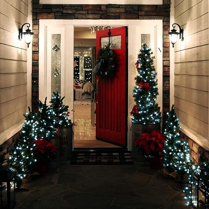 33ft 100 LED White Battery Operated Christmas Tree Lights 8 Modes String Lights Indoor Outdoor for Christmas Tree Halloween Holiday Party Bedroom Classroom Decoration