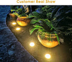 8-Pack Solar Ground Disk Lights, Warm White Waterproof LED