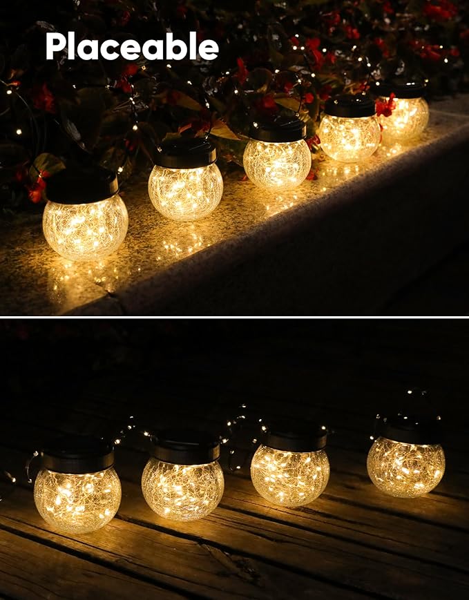 Globe Solar Lantern Set, Rustic Backyard Lighting