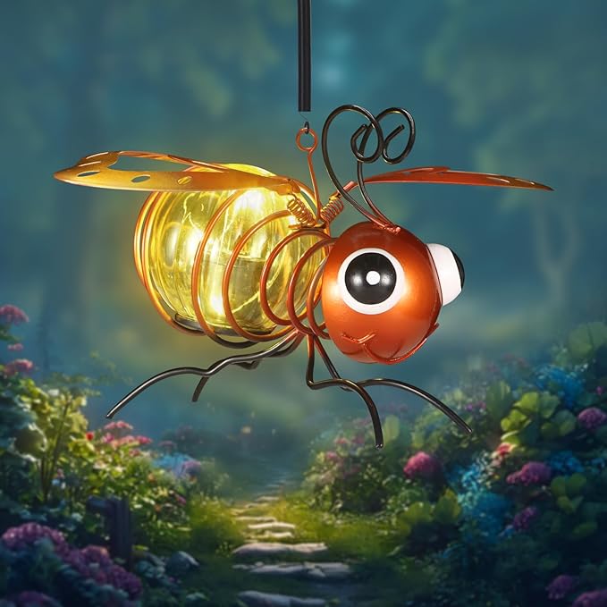 Solar Bee Hanging Pendant Lantern, Waterproof