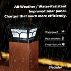 4-Pack Warm White Solar Deck Post Lights, Outdoor LED Caps