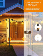 2-Pack Metal Light Poles for Deck, Heavy-Duty