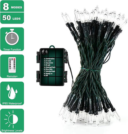 Christmas Yard String Lights, 18ft 50 LED Waterproof
