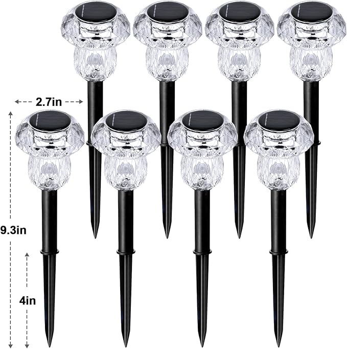 Solar Pathway Lights Outdoor 8 Pack Mushroom Garden Lights Waterproof Solar Powered Yard Lighting for Landscape, Driveway, Path, Walkway, Patio, Outside Garden Decorations, Color Changing