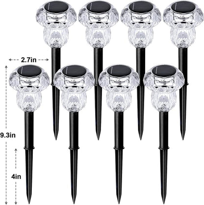 Solar Pathway Lights Outdoor 8 Pack Mushroom Garden Lights Waterproof Solar Powered Yard Lighting for Landscape, Driveway, Path, Walkway, Patio, Outside Garden Decorations, Color Changing