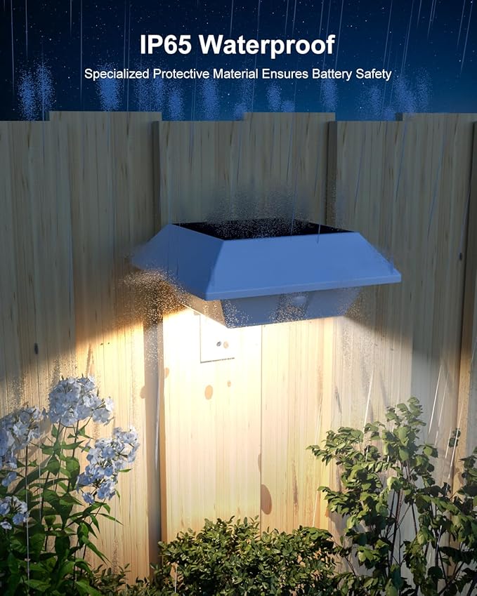 8-Pack White Solar Gutter Lights, Outdoor LED