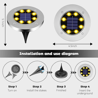 Solar Lights Outdoor Waterproof 12Pack, Solar Garden Lights Pathway Light Bright In-Ground Light Landscape Lighting Outdoor Garden Decor for Yard, Patio, Driveway, Walkway Warm Light