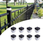 8-Pack Black Solar Patio Post Lights, Outdoor LED Caps
