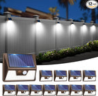 12-Pack Cold White Solar Patio Lights, Outdoor LED
