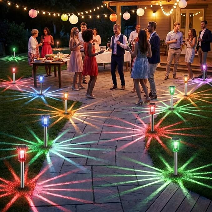 10-Pack Solar Pathway Lights, Waterproof LED Driveway Lights