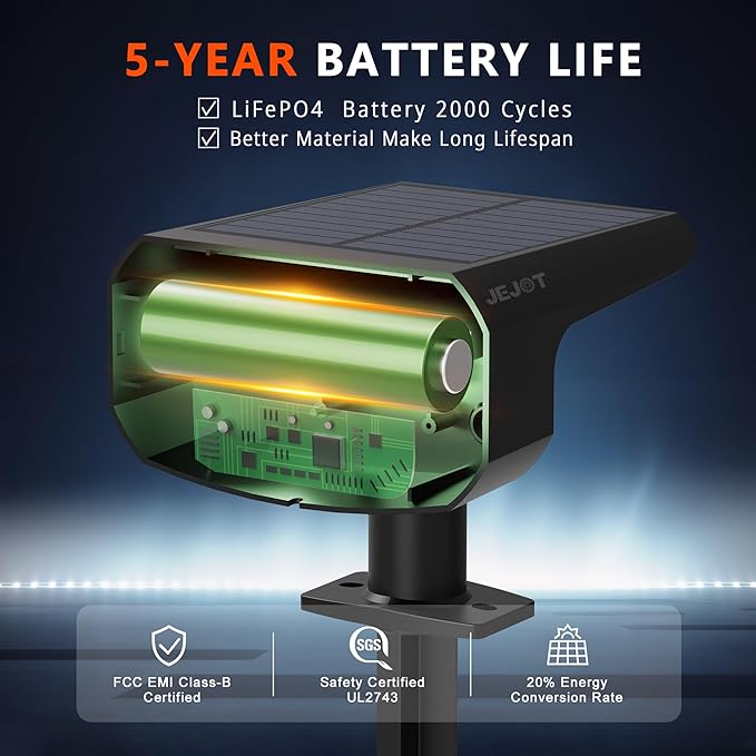 6-Pack Solar Spotlights, Waterproof Wall LED