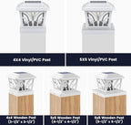 6-Pack Bright Solar Post Cap Lights for Deck, LED
