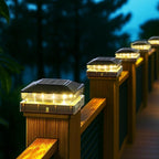 Warm White Solar Fence Post Caps 2-Pack, Patio LED