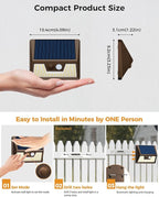 Bright Solar Deck Lights 4-Pack, Motion Sensor LED