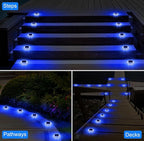 4-Pack Blue Solar Gutter Lights, Outdoor LED